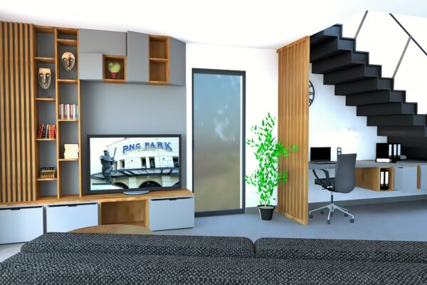 vue 3D Meuble TV 2