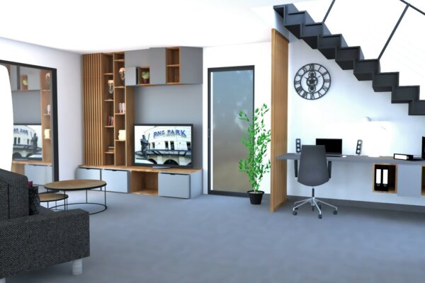 vue 3D Meuble TV